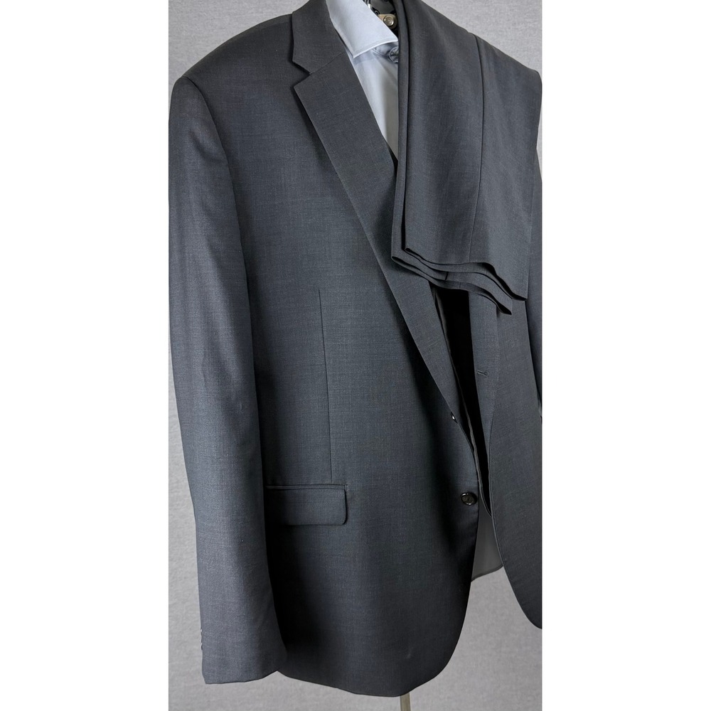 Ralph Lauren Mens 3 Piece Wool Suit 50L Gray 45x31 Natural Stretch